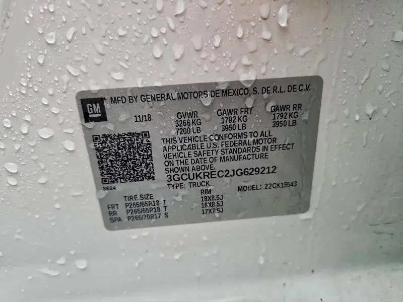 2018 CHEVROLET SILVERADO K1500 LT  