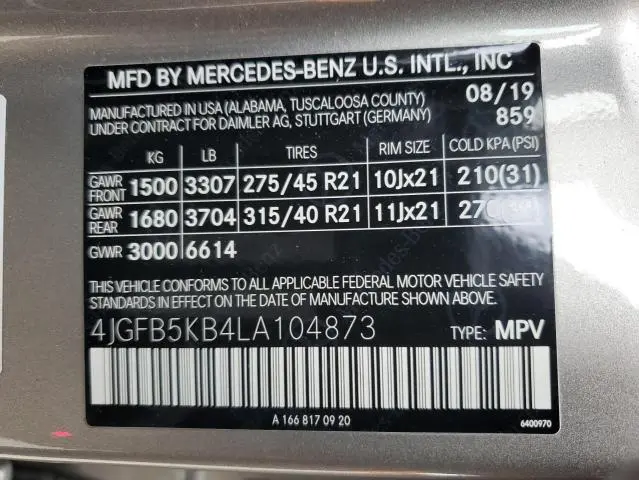 2020 MERCEDES-BENZ GLE 450 4MATIC  