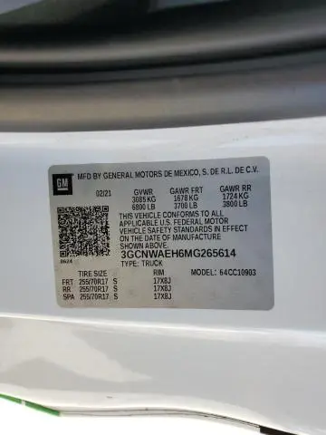 2021 CHEVROLET SILVERADO C1500  