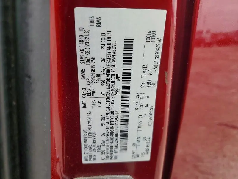 2013 FORD ESCAPE TITANIUM  