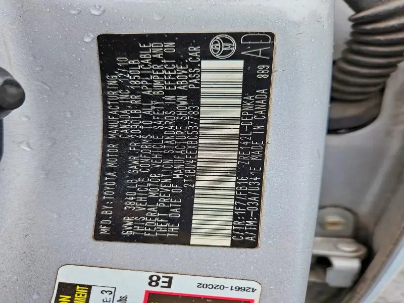 2011 TOYOTA COROLLA BASE  