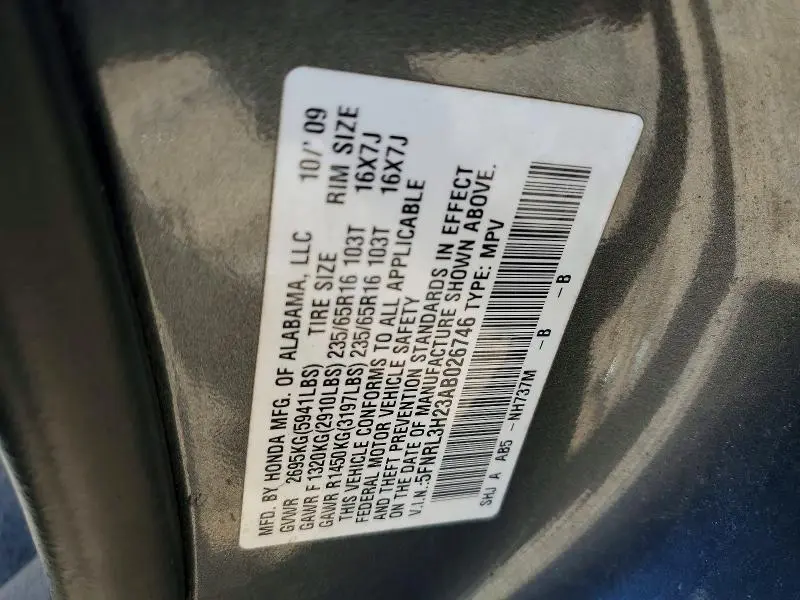 2010 HONDA ODYSSEY LX  