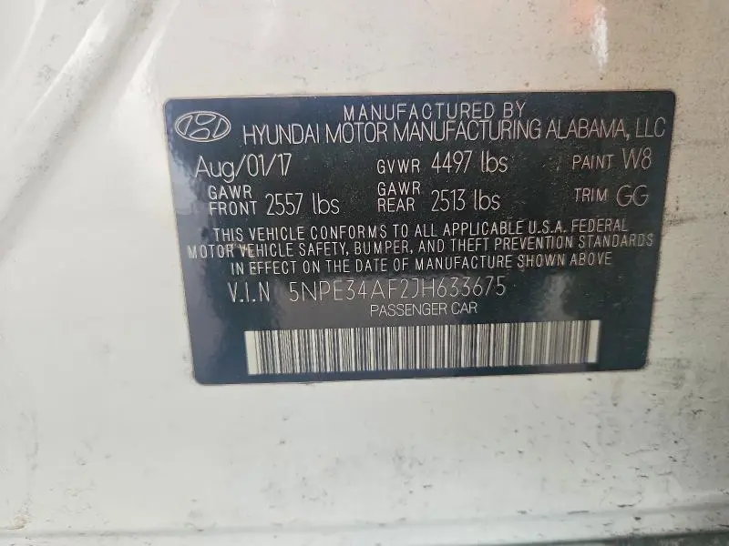 2018 HYUNDAI SONATA SEL  