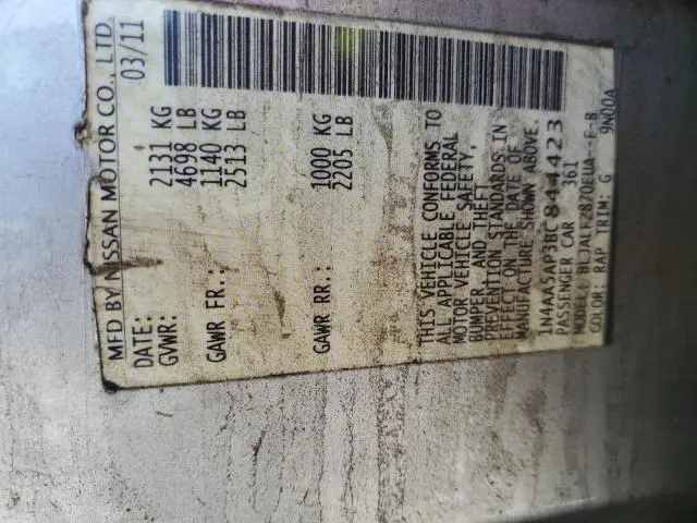 2011 NISSAN MAXIMA S  