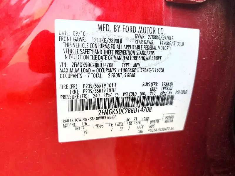 2011 FORD FLEX LIMITED  