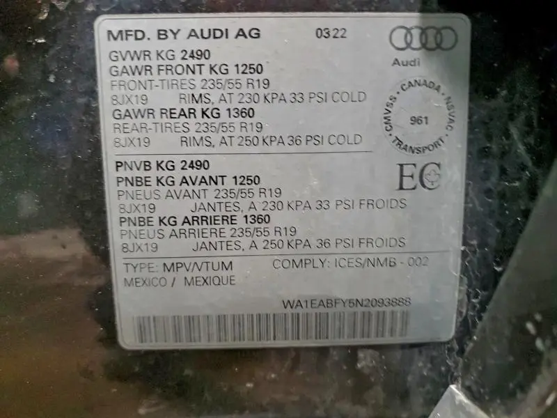 2022 AUDI Q5 PREMIUM PLUS 45  