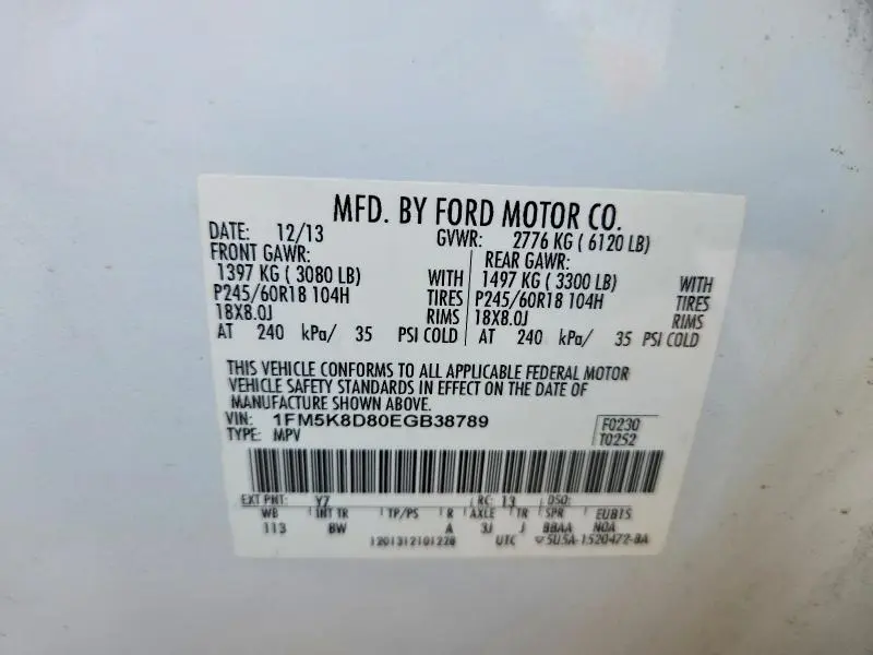2014 FORD EXPLORER XLT  