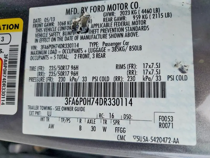 2013 FORD FUSION SE  