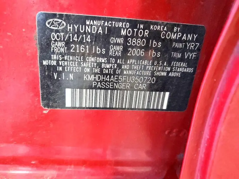 2015 HYUNDAI ELANTRA SE  