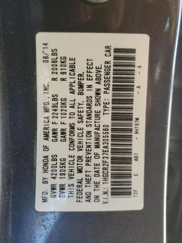 2014 HONDA ACCORD LX