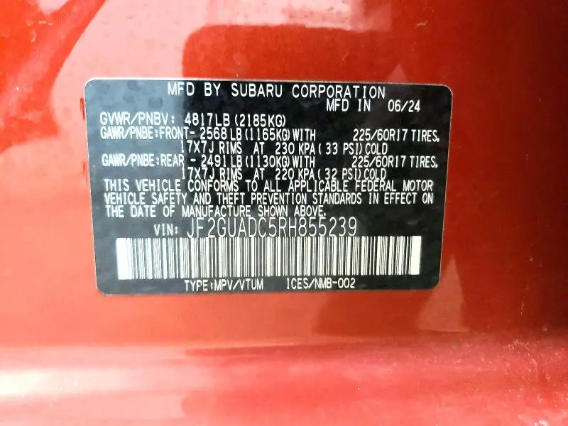 2024 SUBARU CROSSTREK PREMIUM  