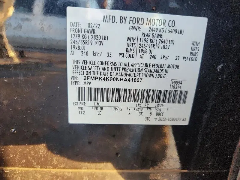 2022 FORD EDGE TITANIUM  