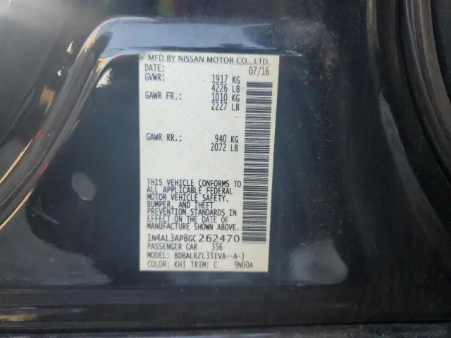 2016 NISSAN ALTIMA 2.5  