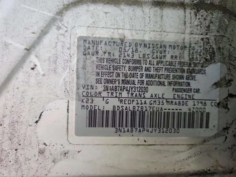 2018 NISSAN SENTRA S  