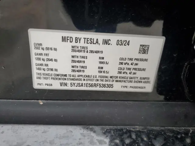 2024 TESLA MODEL S   