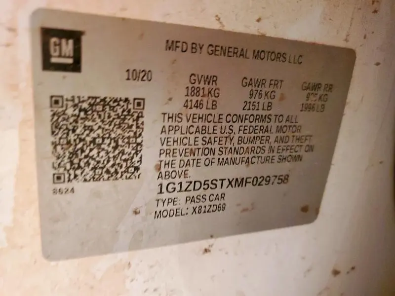 2021 CHEVROLET MALIBU LT  