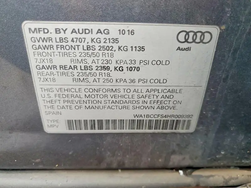 2017 AUDI Q3 PREMIUM  