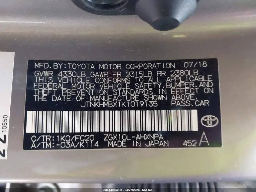 2019 TOYOTA C-HR LE/LIMITED/XLE
