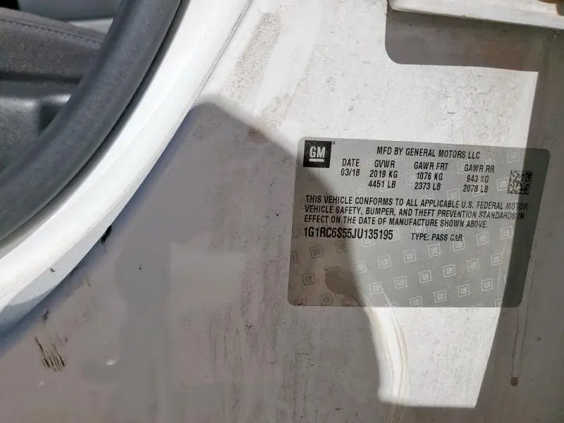2018 CHEVROLET VOLT LT  