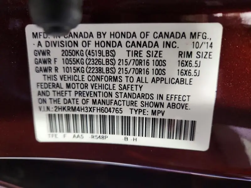 2015 HONDA CR-V LX  