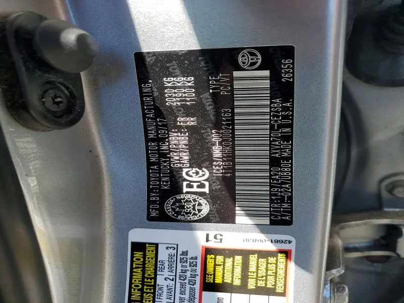 2018 TOYOTA CAMRY L  