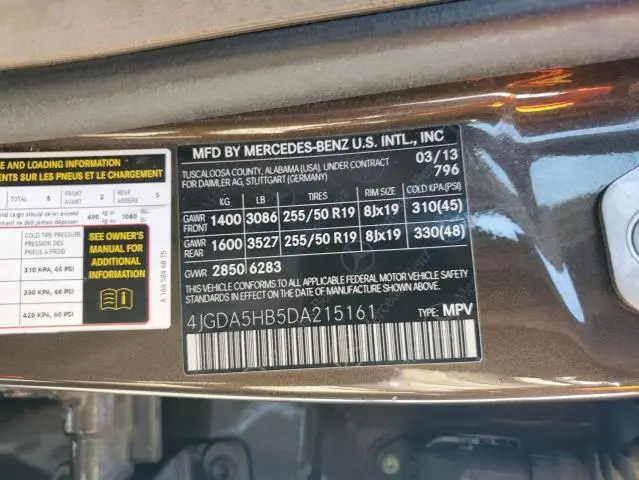 2013 MERCEDES-BENZ ML 350 4MATIC  