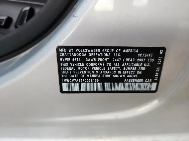 2015 VOLKSWAGEN PASSAT SEL