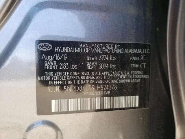2020 HYUNDAI ELANTRA SEL  