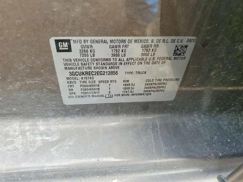 2014 CHEVROLET SILVERADO K1500 LT  