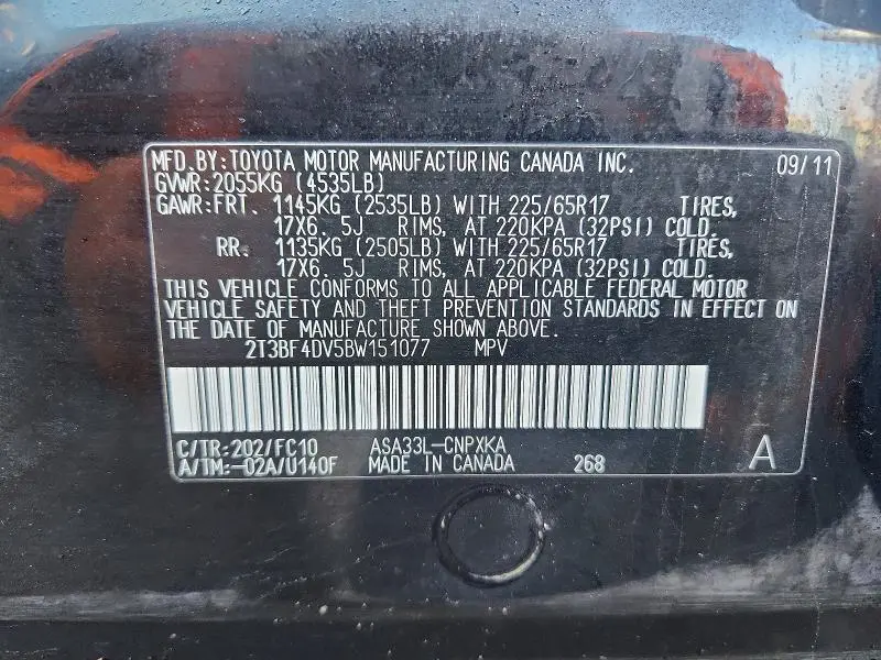 2011 TOYOTA RAV4 BASE  