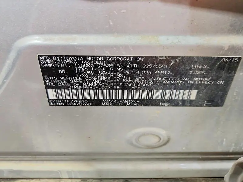 2015 TOYOTA RAV4 LE  