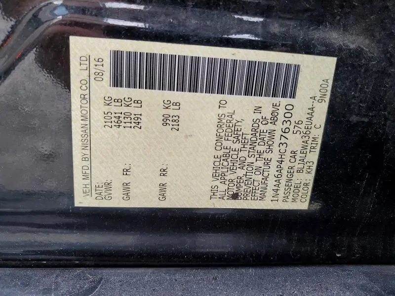 2017 NISSAN MAXIMA 3.5S  