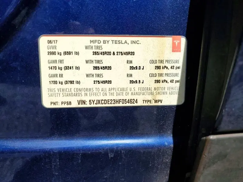 2017 TESLA MODEL X   