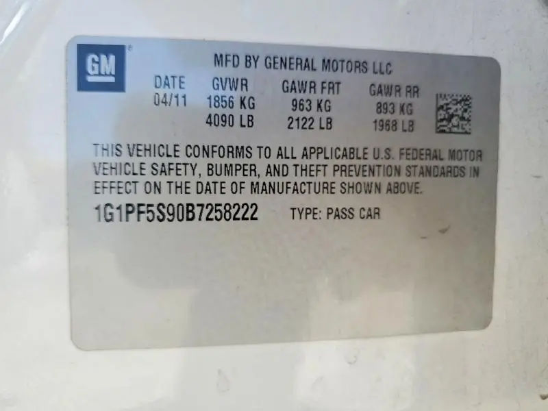 2011 CHEVROLET CRUZE LT  