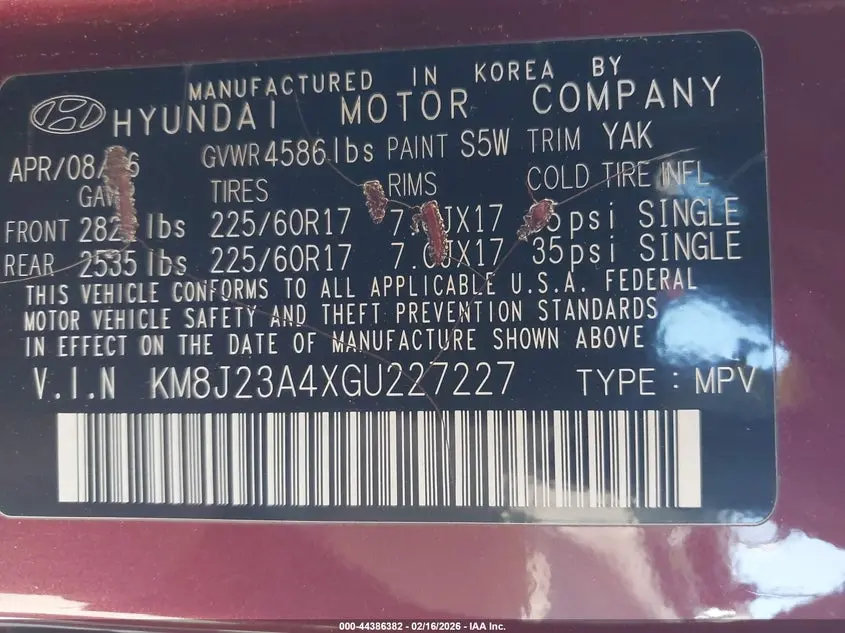 2016 HYUNDAI TUCSON SE