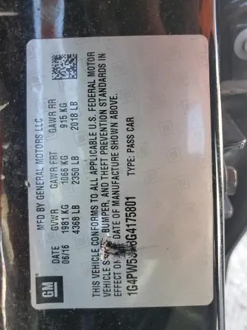 2016 BUICK VERANO SPORT TOURING  