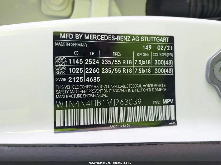 2021 MERCEDES-BENZ GLA 250 4MATIC