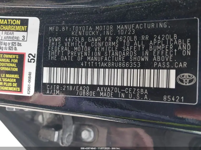 2024 TOYOTA CAMRY SE