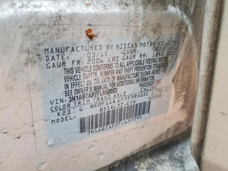 2015 NISSAN SENTRA SV  