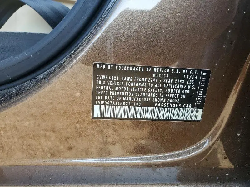 2015 VOLKSWAGEN JETTA SE  