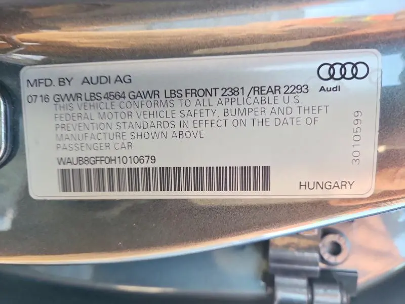 2017 AUDI A3 PREMIUM  