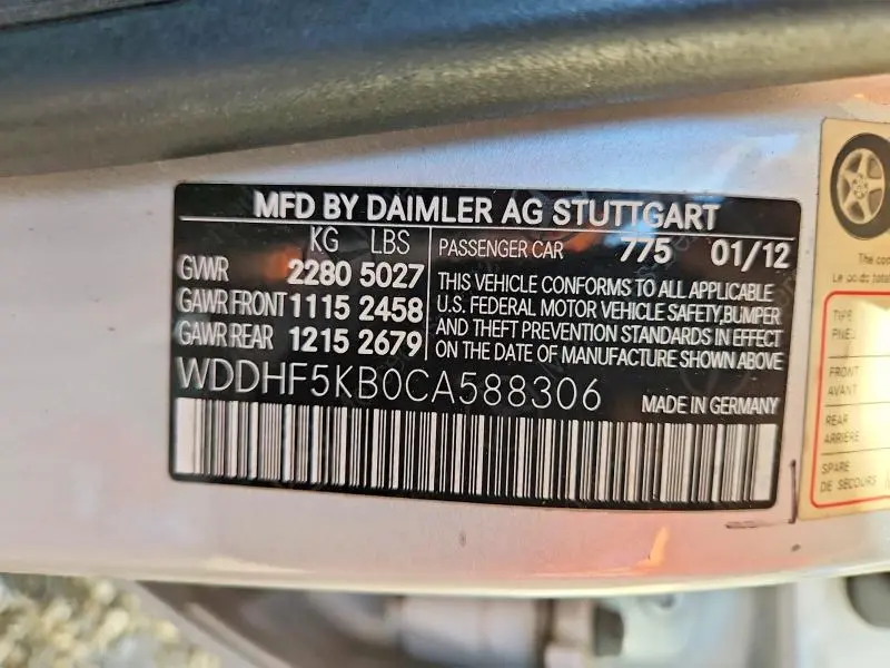 2012 MERCEDES-BENZ E 350  
