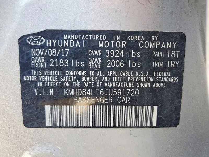 2018 HYUNDAI ELANTRA LIMITED  