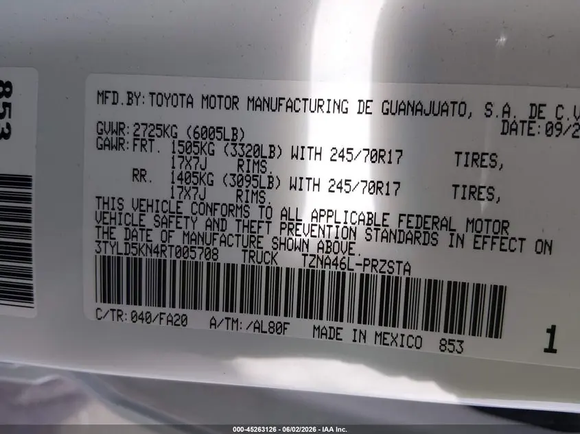 2024 TOYOTA TACOMA SR