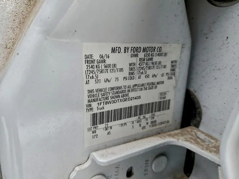 2016 FORD F350 SUPER DUTY  