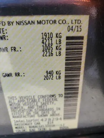 2015 NISSAN ALTIMA 2.5  