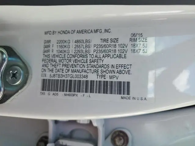2016 ACURA RDX   