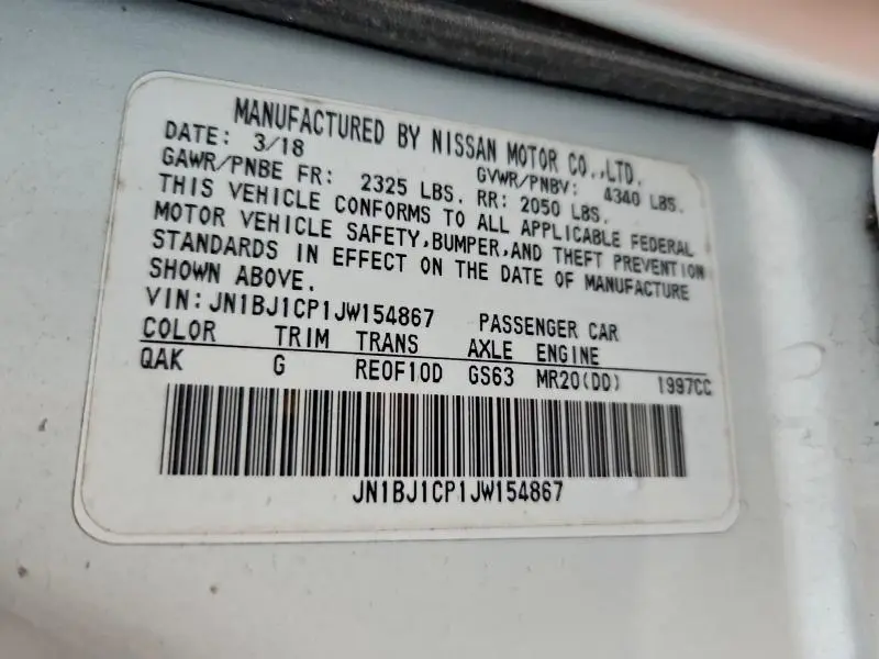 2018 NISSAN ROGUE SPORT S  