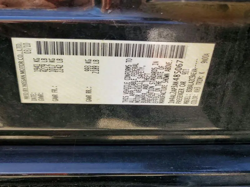2010 NISSAN ALTIMA 2.5  