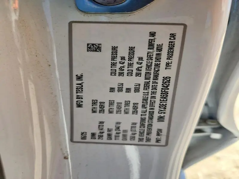 2025 TESLA MODEL 3   